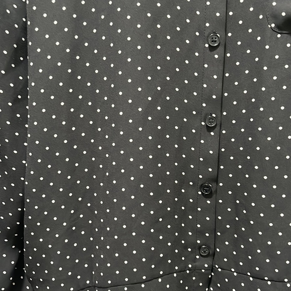 Chico's womens black with dots long sleeve blouse size 3 GUC - Picture 4 of 13